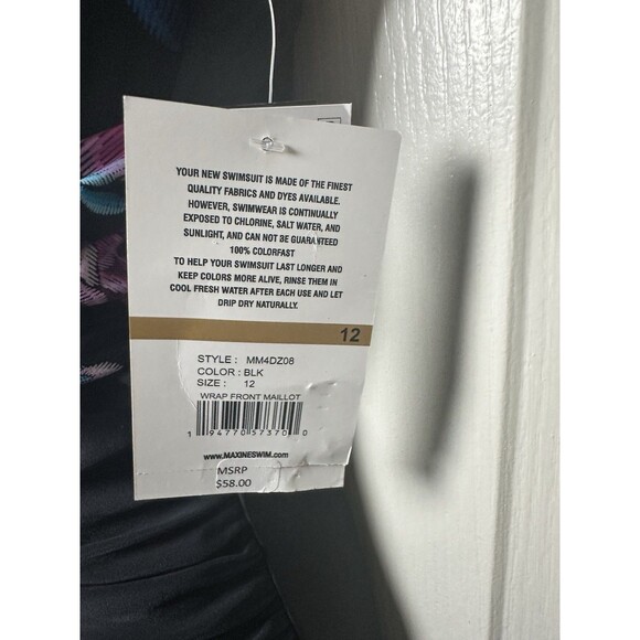 Women's Maxine Midnight Orchid One Piece Swimsuit W/ Tummy Control Size 12 - Picture 6 of 9